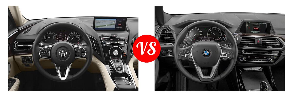2020 Acura RDX SUV w/Advance Pkg vs. 2019 BMW X3 SUV sDrive30i / xDrive30i - Dashboard Comparison