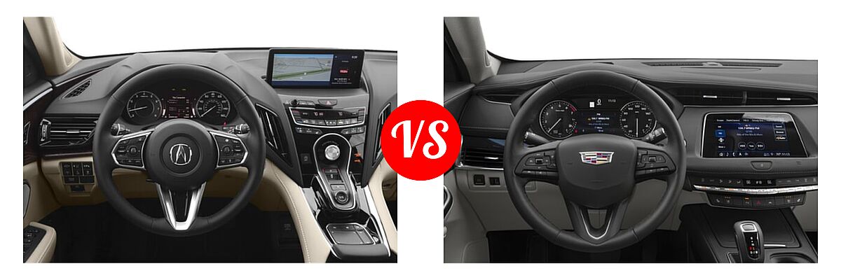2020 Acura RDX SUV w/Advance Pkg vs. 2019 Cadillac XT4 SUV AWD Luxury / AWD Premium Luxury / AWD Sport / FWD Luxury / FWD Premium Luxury / FWD Sport - Dashboard Comparison