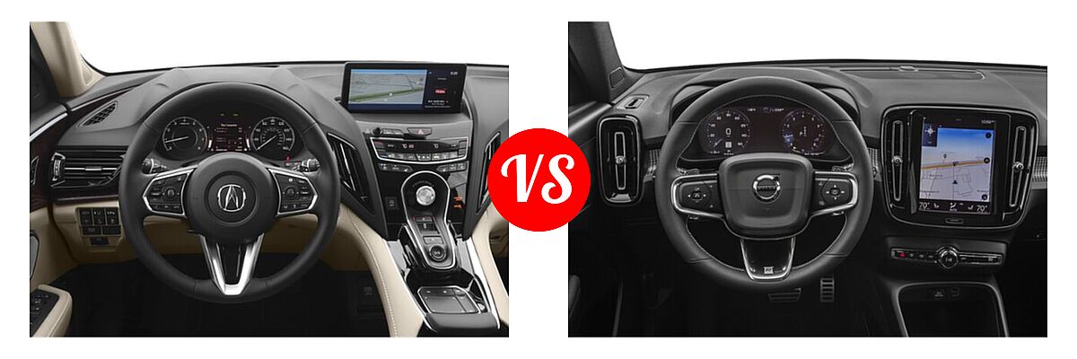 2020 Acura RDX SUV w/Advance Pkg vs. 2019 Volvo XC40 SUV R-Design - Dashboard Comparison