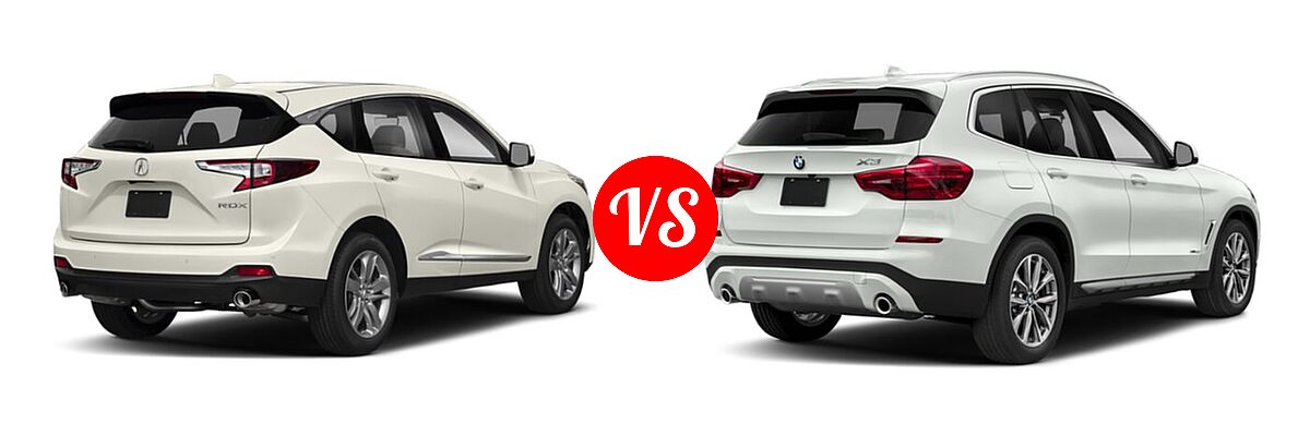 2020 Acura RDX SUV w/Advance Pkg vs. 2019 BMW X3 SUV sDrive30i / xDrive30i - Rear Right Comparison