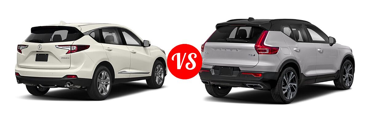 2020 Acura RDX SUV w/Advance Pkg vs. 2019 Volvo XC40 SUV R-Design - Rear Right Comparison