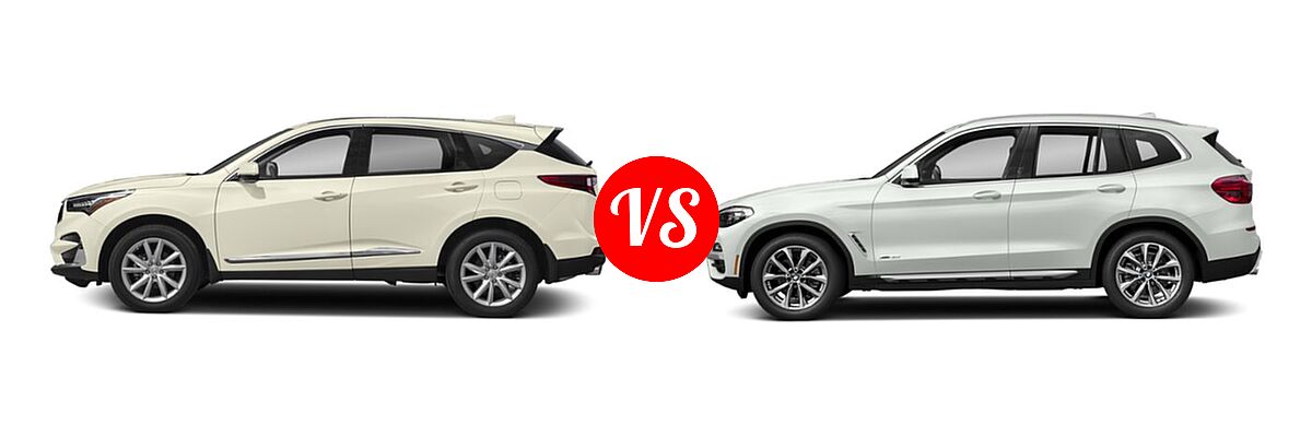 2020 Acura RDX SUV FWD / SH-AWD vs. 2019 BMW X3 SUV sDrive30i / xDrive30i - Side Comparison