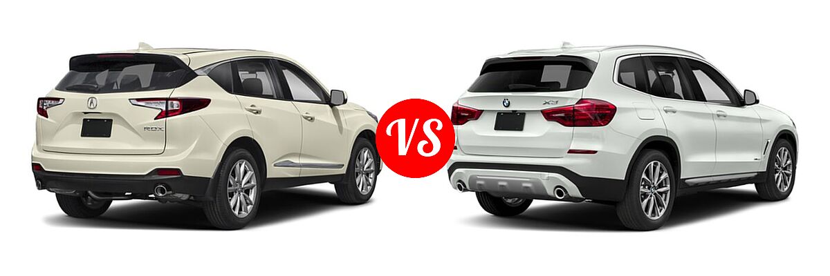 2020 Acura RDX SUV FWD / SH-AWD vs. 2019 BMW X3 SUV sDrive30i / xDrive30i - Rear Right Comparison