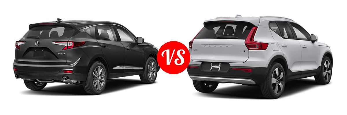 2020 Acura RDX SUV w/Technology Pkg vs. 2019 Volvo XC40 SUV Momentum / R-Design - Rear Right Comparison