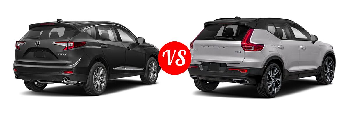2020 Acura RDX SUV w/Technology Pkg vs. 2019 Volvo XC40 SUV R-Design - Rear Right Comparison