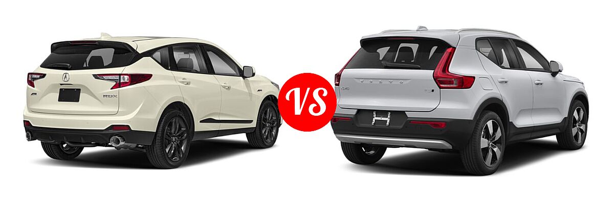 2020 Acura RDX SUV w/A-Spec Pkg vs. 2019 Volvo XC40 SUV Momentum / R-Design - Rear Right Comparison