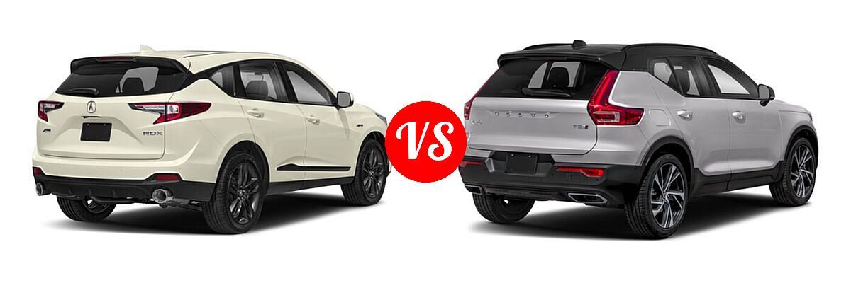 2020 Acura RDX SUV w/A-Spec Pkg vs. 2019 Volvo XC40 SUV R-Design - Rear Right Comparison