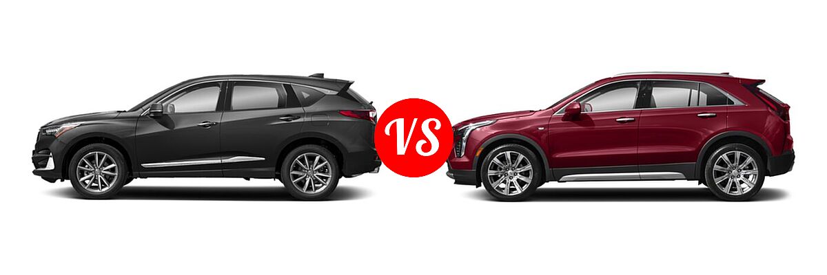 2020 Acura RDX SUV w/Technology Pkg vs. 2019 Cadillac XT4 SUV AWD Luxury / AWD Premium Luxury / AWD Sport / FWD Luxury / FWD Premium Luxury / FWD Sport - Side Comparison