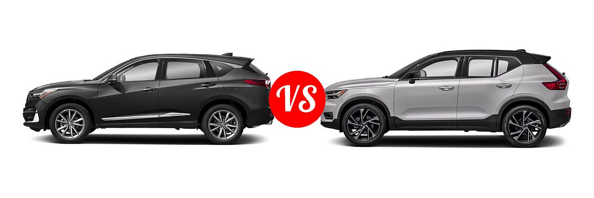 2020 Acura RDX SUV w/Technology Pkg vs. 2019 Volvo XC40 SUV R-Design - Side Comparison