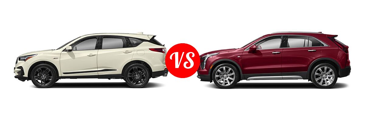 2020 Acura RDX SUV w/A-Spec Pkg vs. 2019 Cadillac XT4 SUV AWD Luxury / AWD Premium Luxury / AWD Sport / FWD Luxury / FWD Premium Luxury / FWD Sport - Side Comparison