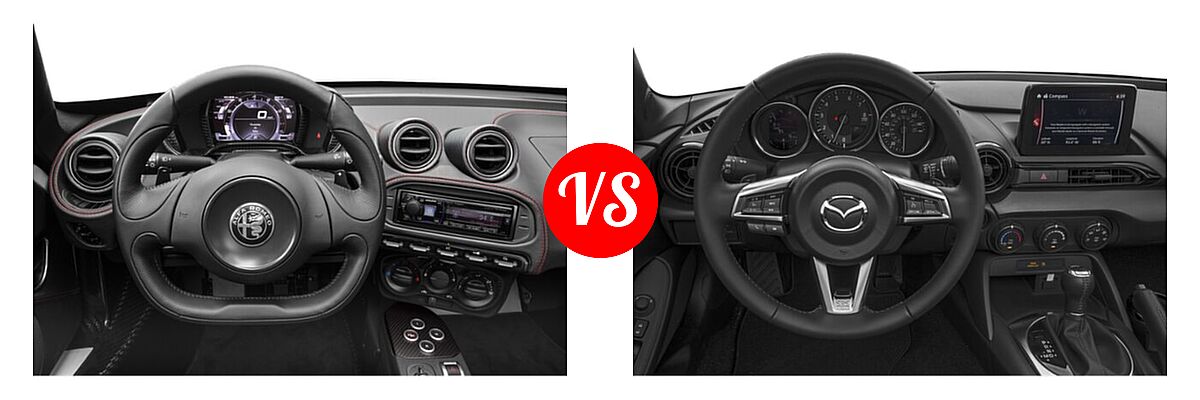 2020 Alfa Romeo 4C Spider Convertible Spider vs. 2020 Mazda MX-5 Miata Convertible Sport - Dashboard Comparison