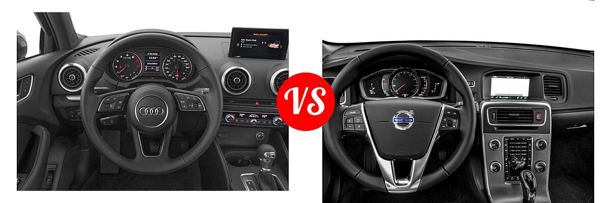 2020 Audi A3 Sedan Premium / Premium Plus / S line Premium / S line Premium Plus vs. 2018 Volvo S60 Sedan Dynamic - Dashboard Comparison