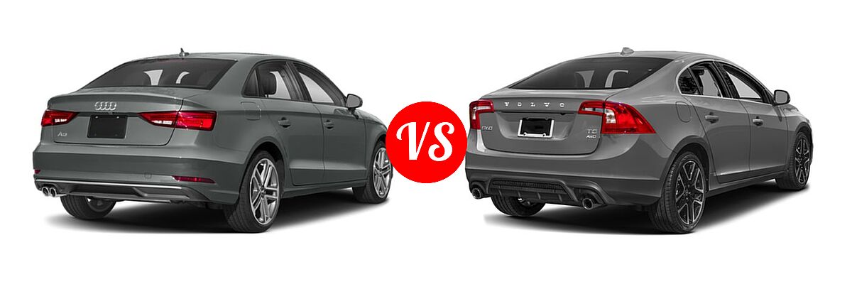 2020 Audi A3 Sedan Premium / Premium Plus / S line Premium / S line Premium Plus vs. 2018 Volvo S60 Sedan Dynamic - Rear Right Comparison