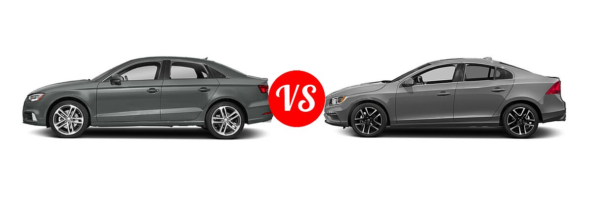 2020 Audi A3 Sedan Premium / Premium Plus / S line Premium / S line Premium Plus vs. 2018 Volvo S60 Sedan Dynamic - Side Comparison