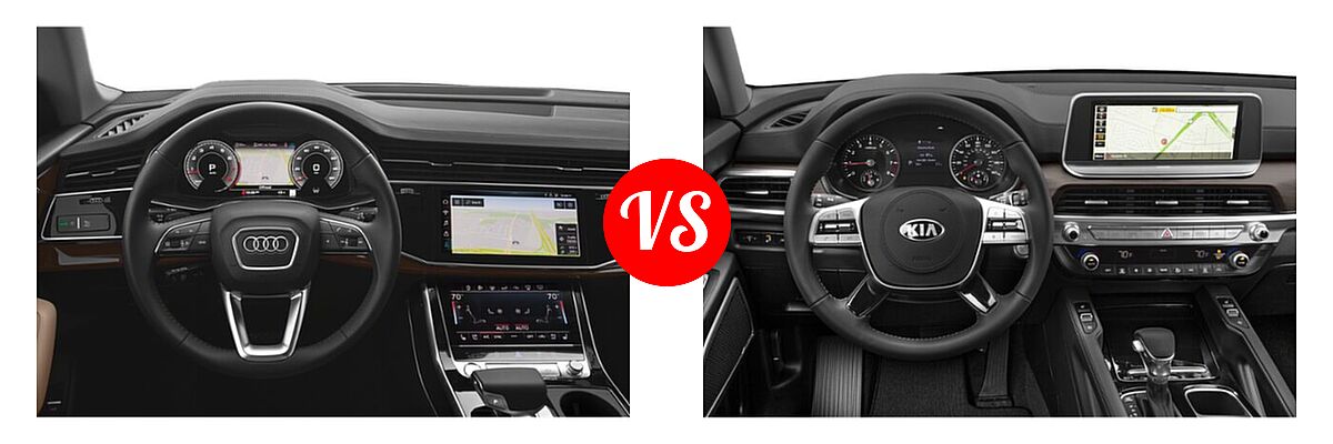 2020 Audi Q8 SUV Premium / Premium Plus / Prestige vs. 2020 Kia Telluride SUV EX / LX / S / SX - Dashboard Comparison