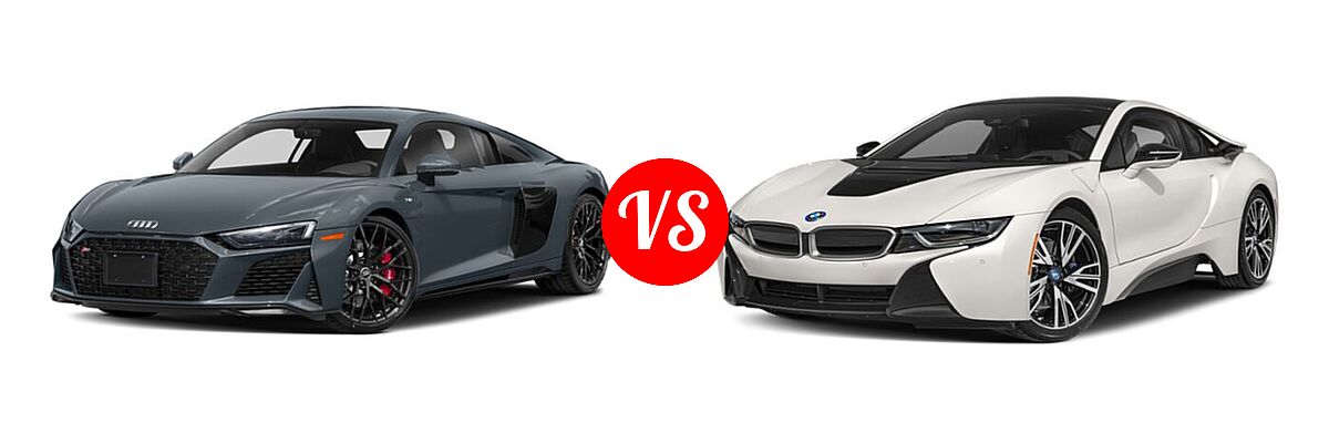 2020 Audi R8 Coupe V10 / V10 performance vs. 2019 BMW i8 Coupe PHEV Coupe - Front Left Comparison