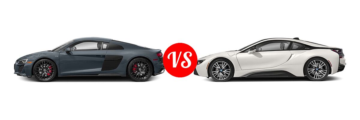 2020 Audi R8 Coupe V10 / V10 performance vs. 2019 BMW i8 Coupe PHEV Coupe - Side Comparison
