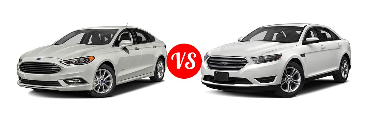 2017 Ford Fusion Hybrid Sedan Hybrid S / Hybrid SE vs. 2017 Ford Taurus Sedan Limited / SE / SEL - Front Left Comparison