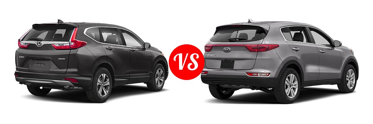 2019 Honda CR-V SUV LX vs. 2019 Kia Sportage SUV LX - Rear Right Comparison