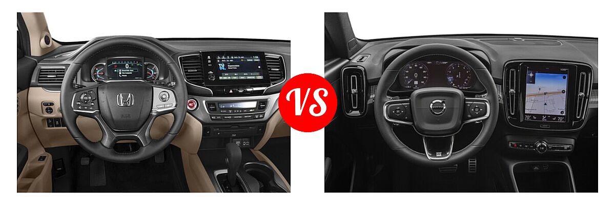 2019 Honda Pilot SUV EX-L w/Navi & RES vs. 2019 Volvo XC40 SUV R-Design - Dashboard Comparison