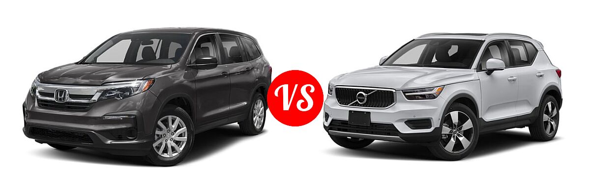 2019 Honda Pilot SUV LX vs. 2019 Volvo XC40 SUV Momentum / R-Design - Front Left Comparison