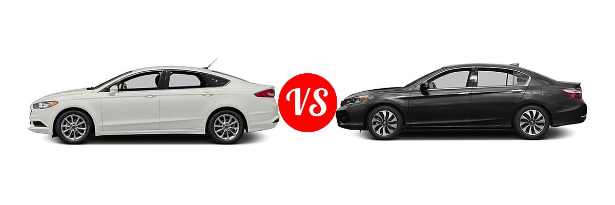 2017 Ford Fusion Sedan S / SE vs. 2017 Honda Accord Hybrid Sedan EX-L - Side Comparison