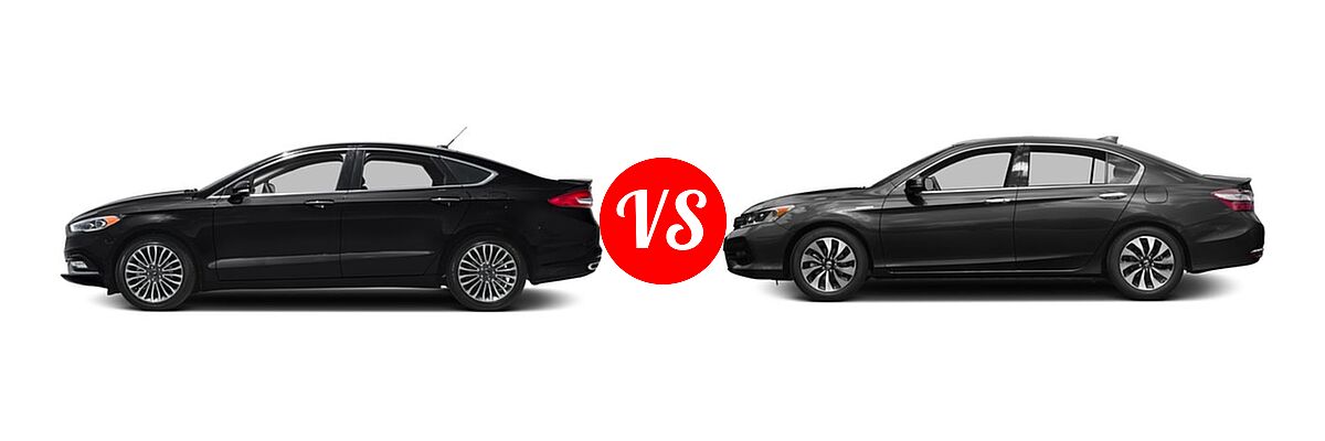 2017 Ford Fusion Sedan Titanium vs. 2017 Honda Accord Hybrid Sedan EX-L - Side Comparison