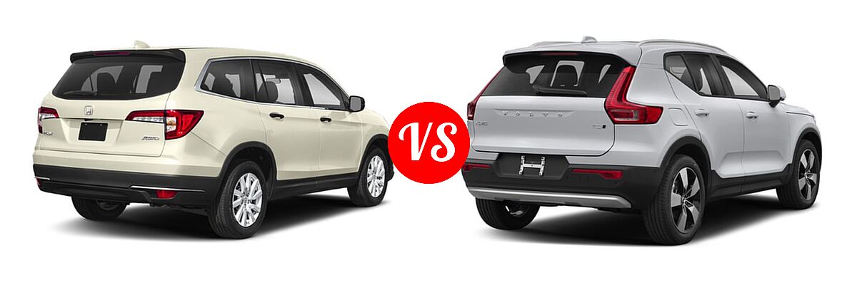2019 Honda Pilot SUV LX vs. 2019 Volvo XC40 SUV Momentum / R-Design - Rear Right Comparison
