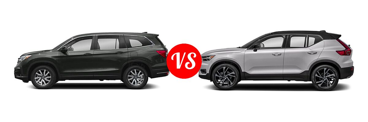 2019 Honda Pilot SUV EX vs. 2019 Volvo XC40 SUV R-Design - Side Comparison