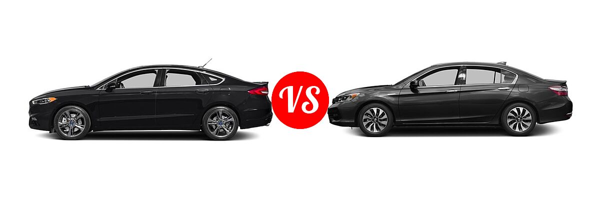 2017 Ford Fusion Sedan Sport vs. 2017 Honda Accord Hybrid Sedan EX-L - Side Comparison
