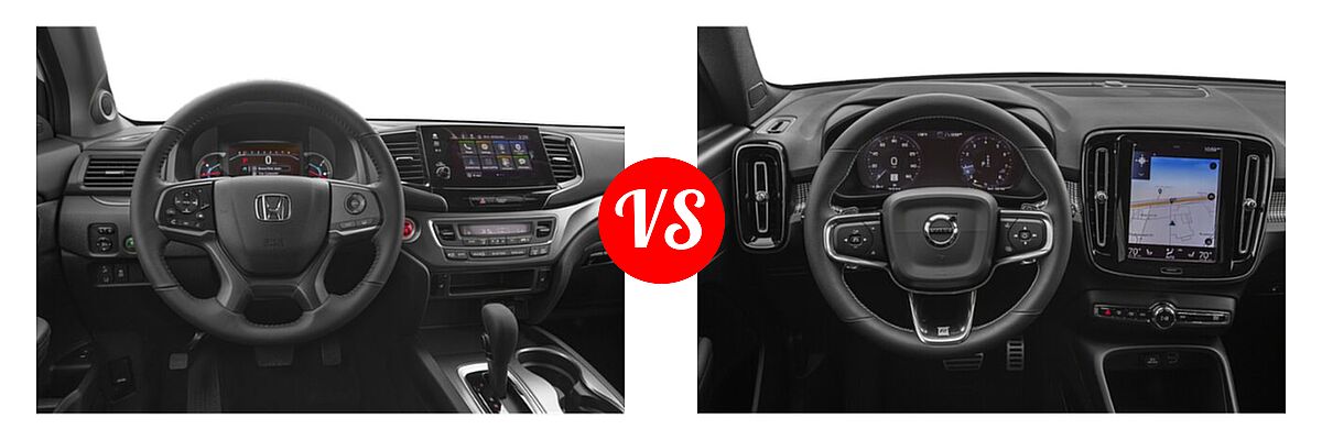 2019 Honda Pilot SUV EX-L vs. 2019 Volvo XC40 SUV R-Design - Dashboard Comparison