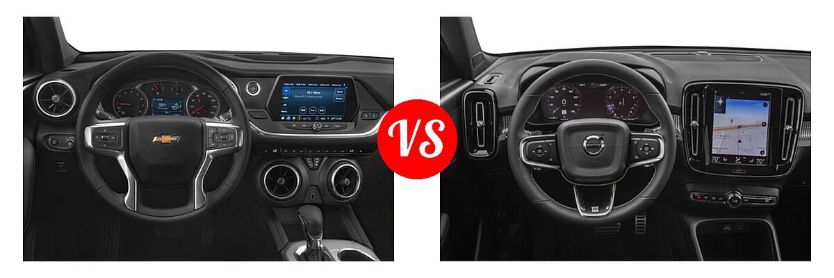 2019 Chevrolet Blazer SUV AWD 4dr w/2LT / AWD 4dr w/3LT / FWD 4dr w/1LT / FWD 4dr w/2LT / FWD 4dr w/3LT / L / Premier / RS vs. 2019 Volvo XC40 SUV R-Design - Dashboard Comparison