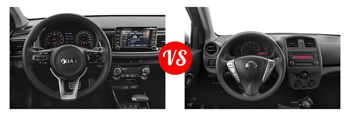 2019 Kia Rio Sedan LX / S vs. 2019 Nissan Versa Sedan S / S Plus / SV - Dashboard Comparison