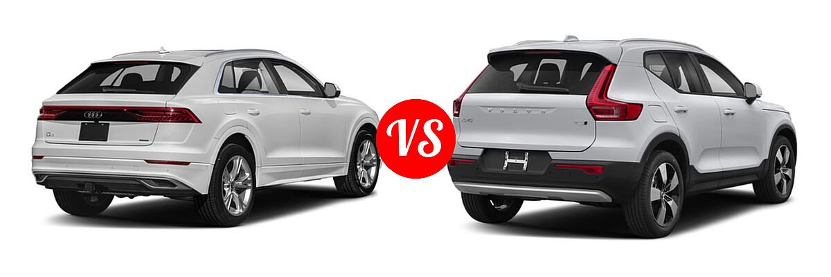 2019 Audi Q8 SUV Premium / Premium Plus / Prestige vs. 2019 Volvo XC40 SUV Momentum / R-Design - Rear Right Comparison