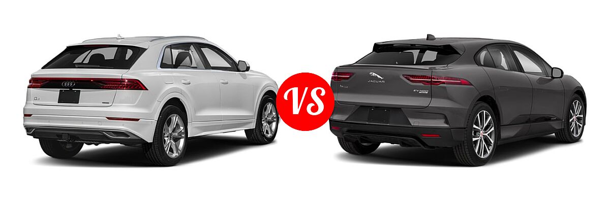2019 Audi Q8 SUV Premium / Premium Plus / Prestige vs. 2019 Jaguar I-PACE SUV Electric First Edition / HSE / S / SE - Rear Right Comparison