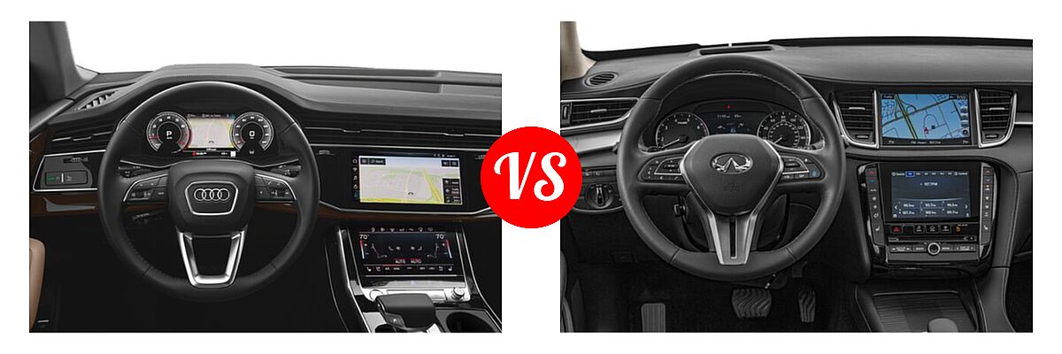 2019 Audi Q8 SUV Premium / Premium Plus / Prestige vs. 2019 Infiniti QX50 SUV ESSENTIAL / LUXE / PURE - Dashboard Comparison