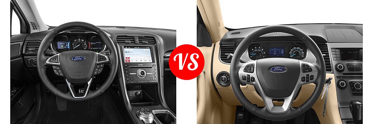 2017 Ford Fusion Hybrid Sedan Hybrid Titanium vs. 2017 Ford Taurus Sedan Limited / SE / SEL - Dashboard Comparison