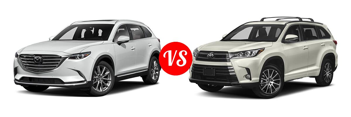 2019 Mazda CX-9 SUV Signature vs. 2019 Toyota Highlander SUV SE - Front Left Comparison