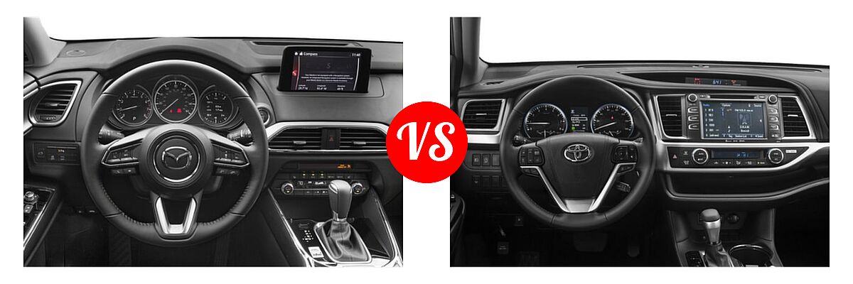2019 Mazda CX-9 SUV Touring vs. 2019 Toyota Highlander SUV SE - Dashboard Comparison