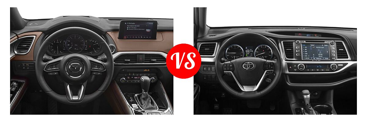 2019 Mazda CX-9 SUV Signature vs. 2019 Toyota Highlander SUV SE - Dashboard Comparison