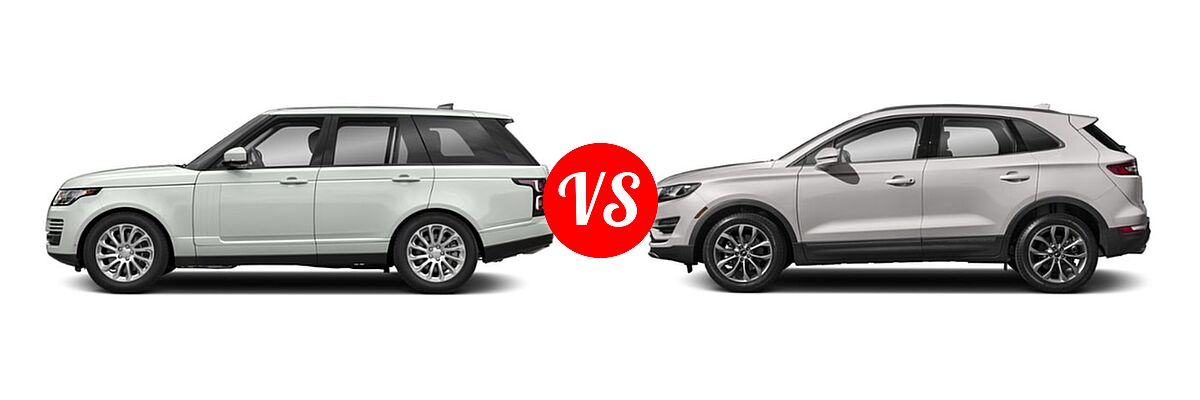 2019 Land Rover Range Rover SUV Diesel HSE / Td6 Diesel SWB vs. 2019 Lincoln MKC SUV Black Label / FWD / Reserve / Select / Standard - Side Comparison