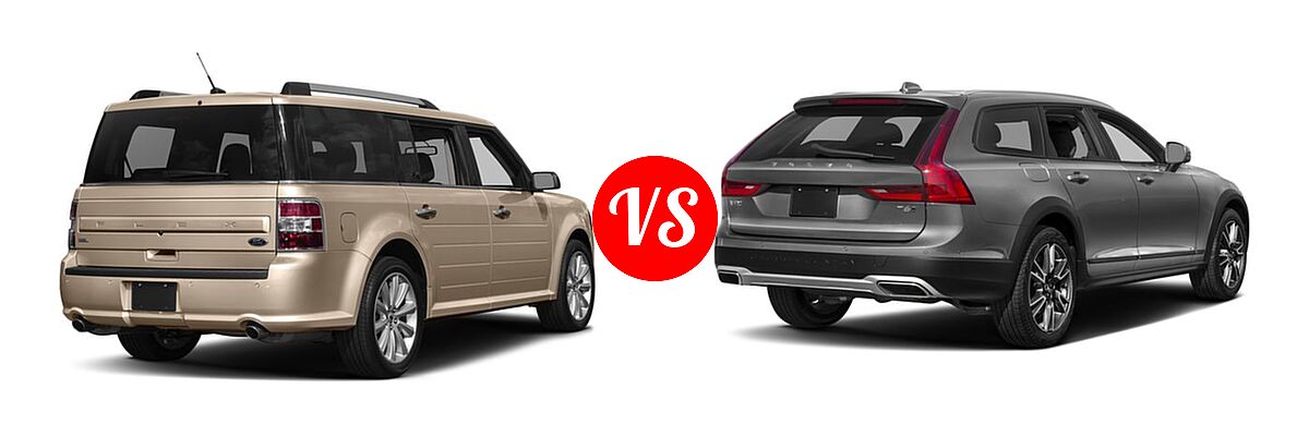 2017 Ford Flex Wagon Limited / SE / SEL vs. 2017 Volvo V90 Cross Country Wagon T6 AWD - Rear Right Comparison