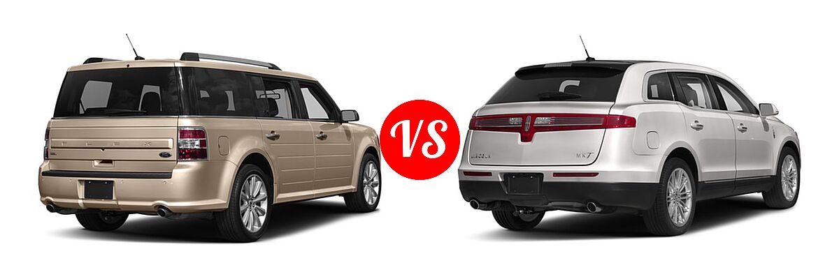 2017 Ford Flex Wagon Limited / SE / SEL vs. 2017 Lincoln MKT Wagon 3.7L FWD - Rear Right Comparison