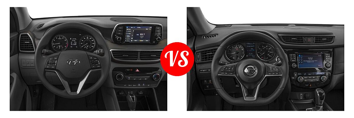 2019 Hyundai Tucson SUV Limited / SEL / Sport / Ultimate vs. 2019 Nissan Rogue SUV SL - Dashboard Comparison
