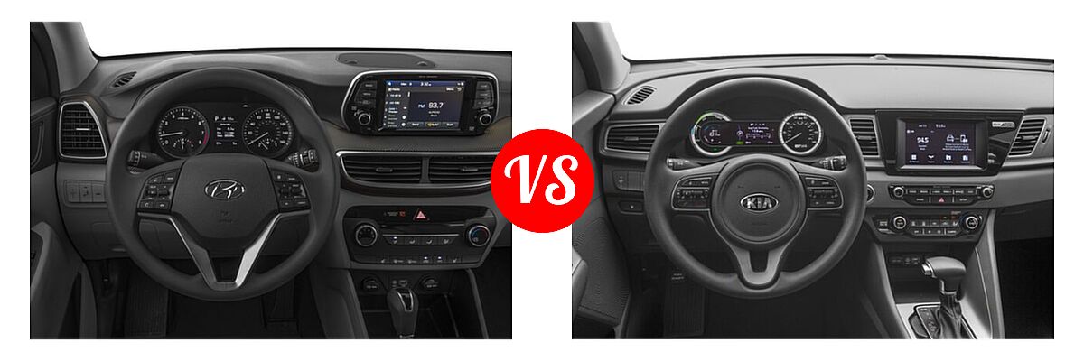 2019 Hyundai Tucson SUV SE / Value vs. 2019 Kia Niro SUV EX - Dashboard Comparison