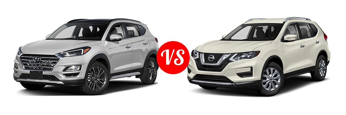 2019 Hyundai Tucson SUV Limited / SEL / Sport / Ultimate vs. 2019 Nissan Rogue SUV S / SV - Front Left Comparison