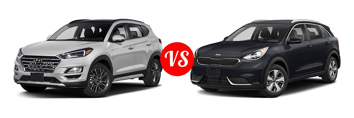 2019 Hyundai Tucson SUV Limited / SEL / Sport / Ultimate vs. 2019 Kia Niro SUV FE / LX - Front Left Comparison