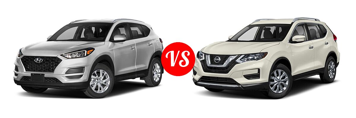 2019 Hyundai Tucson SUV SE / Value vs. 2019 Nissan Rogue SUV S / SV - Front Left Comparison