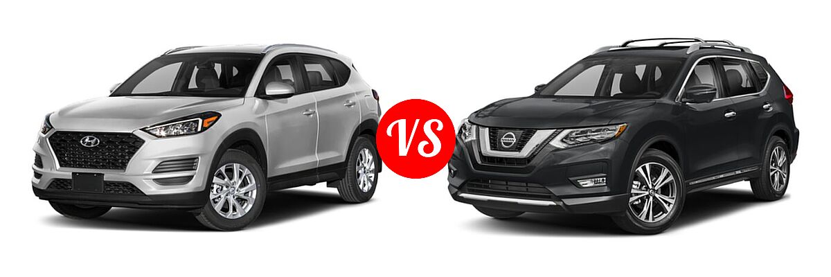 2019 Hyundai Tucson SUV SE / Value vs. 2019 Nissan Rogue SUV SL - Front Left Comparison
