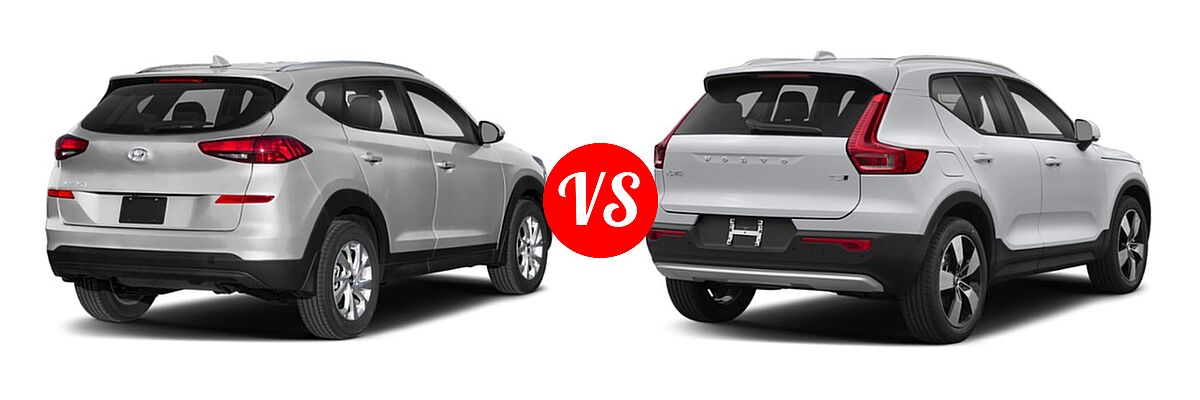 2019 Hyundai Tucson SUV Limited / SEL / Sport / Ultimate vs. 2019 Volvo XC40 SUV Momentum / R-Design - Rear Right Comparison
